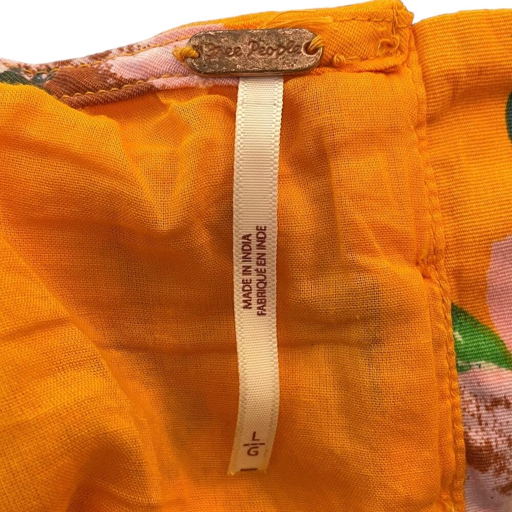 NWT Free People Finer Things Maxi Dress in Sunshine Combo Orange Floral Size L - Picture 11 of 16